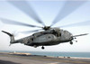 a CH-53 Sea Stallion helicopter leaves the flight deck of USS Kearsarge Poster Print by Stocktrek Images - Item # VARPSTSTK103621M