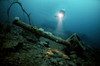 Diver exploring the HMS Audacious shipwreck Poster Print by Steve Jones/Stocktrek Images - Item # VARPSTSJN400779U