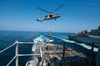 An MH-60S Sea Hawk brings pallets of supplies to USS Mobile Bay Poster Print by Stocktrek Images - Item # VARPSTSTK106673M