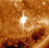 Close-up view of a massive X22 solar flare erupts on the Sun Poster Print by Stocktrek Images - Item # VARPSTSTK203556S