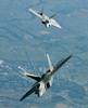 Two F/A-22 Raptor aircraft prepare for refueling Poster Print by Stocktrek Images - Item # VARPSTSTK100170M