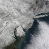 Satellite view of a Nor'easter snow storm over the Mid-Atlantic and Northeastern United States Poster Print by Stocktrek Images - Item # VARPSTSTK203152S