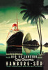 German advertising poster for  the Cap Arcona Steamphip and travel to Rio Di Janeiro on the "Hamburg South" line. Poster Print by unknown - Item # VARBLL0587024739
