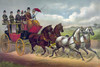 An advertisement entitled "Four in Hand Coach with Passenger" for the Philadelphia Coach Works. Poster Print by Currier & Ives - Item # VARBLL0587236981