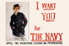 Poster showing a young woman in Navy uniform jacket and cap. Poster Print by Howard Chandler Christy - Item # VARBLL0587221038