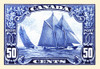 Canadian Yachting Postage Stamp .  Image taken from a Canadian Pacific travel poster of the steamship era. Poster Print by unknown - Item # VARBLL0587386711