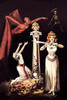 A decapitated woman with her head on a pilar.  A skeleton and a devil approach as a woman with a sword smiles. Poster Print by unknown - Item # VARBLL0587322535