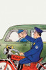 A motorcycle cop pulls over a car. Poster Print by Julia Letheld Hahn - Item # VARBLL0587274719