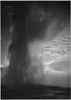 Taken at dusk or dawn from various angles during eruption. "Old Faithful Geyser Yellowstone National Park" Wyoming, Geology, Geological. 1933 - 1942 Poster Print by Ansel Adams - Item # VARBLL0587401354