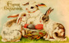 Easter Card with Bunnies, Eggs & Basket Poster Print - Item # VARBLL058759565L