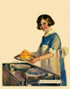 A young girl is readying dessert in this magazine ad illustration. Poster Print by Lawrence Wilbur - Item # VARBLL0587436263