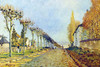 Highway without vehicles in the French countryside, typically tree lined Poster Print by Alfred  Sisley - Item # VARBLL0587263113