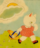 Anthropomorphic kitten holds her hat full of flowers Poster Print - Item # VARBLL058759581L