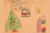 A Christmas day scene with Santa and his sleigh outside the window. Poster Print by Norma Kramer - Item # VARBLL0587248254