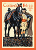 A soldier stands beside a horse. Poster Print by  Edward Penfield - Item # VARBLL0587414448