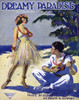 Cover to sheet music with a Hawaiian theme with a man playing a ukulele for a beautiful woman in a grass skirt. Poster Print by Cragnew - Item # VARBLL0587383135