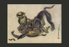 A great Japanese print of three monkeys fighting to get a piece of food.  This image was later incoporated into a London Underground poster for the zoo. Poster Print by unknown - Item # VARBLL0587013931