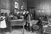 African American children learning about Thanksgiving, with model log cabin on table, Whittier Primary School, Hampton, Virginia Poster Print - Item # VARBLL0587244615
