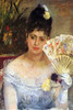 Woman in Formal Gown holds up fan Poster Print by Berthe  Morisot - Item # VARBLL058725839x