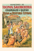 Spanish adversiting poster for a slaughterhouse and store for pork products and cheese.  "Almacenes de tocinos, salchicheria coloniales y queso.  Viuda de ventura cendal." Poster Print - Item # VARBLL0587340010