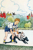 A boy holds his arms so his dog can jump through Poster Print by Julia Letheld Hahn - Item # VARBLL058727445x