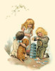 Children's book illustration of a children building a tower from playing cards Poster Print by unknown - Item # VARBLL0587431725