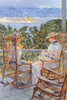 Women in a Porch sitting on Rockers, one reads, the other sews Poster Print by Frederick Childe Hassam - Item # VARBLL0587252405
