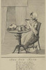 An elderly woman seated at table drinking tea from a saucer and a cat standing on the table drinking from a bowl; cups and teapots stand on and next to the table. Poster Print by unknown - Item # VARBLL0587299614