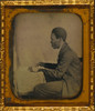 C.H. Hicks, in profile, seated at desk Poster Print - Item # VARBLL0587633751