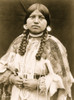 Cayuse woman, half-length portrait, standing, facing front, braids, shell disk earrings, shell bead choker and shell beads around neck, beaded buckskin dress with beaded belt Poster Print - Item # VARBLL058747559L