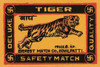 A tiger leaps on the design of this matchbox label. Poster Print by unknown - Item # VARBLL0587260203