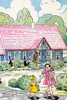 Two sisters and their doll take a stroll in front of their home. Poster Print by Julia Letheld Hahn - Item # VARBLL0587274484