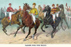 Horses rear up eagerly for the forthcoming race Poster Print by Currier & Ives - Item # VARBLL0587234849