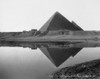Two men standing on shoal between pyramid and its reflection in a body of water. Poster Print by Felix Bonfils - Item # VARBLL0587419822