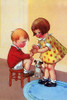 A little girl helps the little boy by pulling out a splinter. Poster Print by Mildred Plew Merryman - Item # VARBLL0587315202