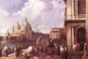 Venetian Piazza along lagoon with church cupolas in rear Poster Print by Canaletto - Item # VARBLL0587253934