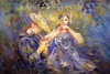 Two young girls sit in the grass playing flutes Poster Print by Berthe  Morisot - Item # VARBLL0587258527