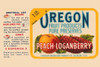 The original jar label from Oregon Fruit Products Pure Preserves.  This one pound jar contained peach-loganberry jelly.  Packed in Salem, Oregon. Poster Print by Unknown - Item # VARBLL0587239506