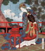 Lady with  fan standing on a veranda Poster Print by Gakutei - Item # VARBLL0587651318