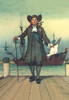 Illustration of William Penn holding the original deed to the City of Philadelphia.  He stands before an early sailing vessel that took him to the future City of Brotherly love. Poster Print by Free Library of Philadelphia - Item # VARBLL0587034920