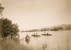 Three canoes in water, Kalispel village on the riverbank. Poster Print - Item # VARBLL058747694L