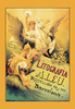 Spanish poster advertising the Aleu Lithographer printing business in Barcelona.  Shown is a man riding a pegasus as three baby angels maneuver an award. Poster Print by J. Aleu - Item # VARBLL0587020474