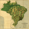 Physical Map of Brazil, the Amazon & Its tributaries-1886 Poster Print - Item # VARBLL058758260L