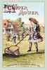 Victorian trade card for the Clipper Mower.  To show how easy it is, a girl works the mower as the family plays croquet. Poster Print by unknown - Item # VARBLL0587391111