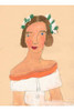 A woman sits poised with white roses in her hair. Poster Print by Norma Kramer - Item # VARBLL0587248300