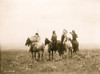 Rear view of four Crow Indians, including Shot in the Hand and Bull Chief, on horseback, Montana. Poster Print - Item # VARBLL058747564L