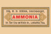 A pharmacy label for ammonia powder from Dr. E.B. Herr Druggists in Lancaster Pennsylvania.  Either used for a household application or medicinal. Poster Print by unknown - Item # VARBLL0587268050