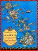 A playful map of the Hawaiian islands issued by the Hawaii Tourist Bureau Poster Print by Ruth Taylor White - Item # VARBLL0587382899