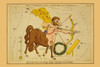 Astronomical chart showing the centaur Sagittarius with bow and arrow, also shows a laurel wreath, a telescope, and a microscope forming the constellations. Poster Print by Aspin Jehosaphat - Item # VARBLL0587232188