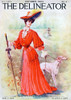 October 1904 Delineator; Victorian lady with a cane holds an Afghan Hound by a leash Poster Print by Delineator - Item # VARBLL0587395567